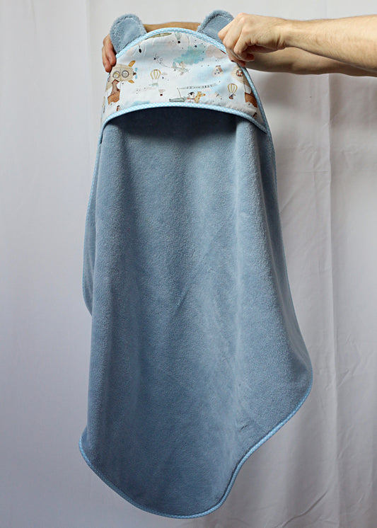 Cape de bain bébé bleu