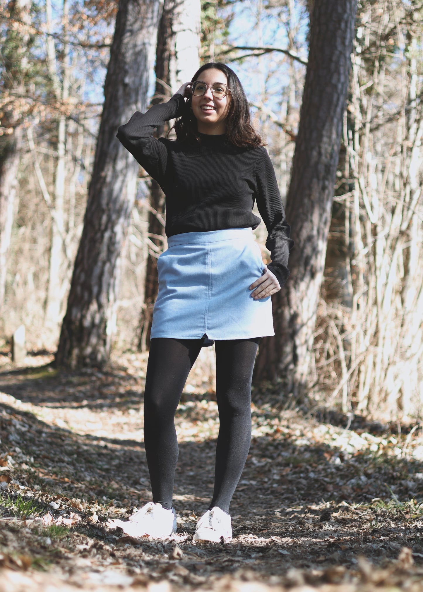 Jupe-short Amazona bleu - pièce unique