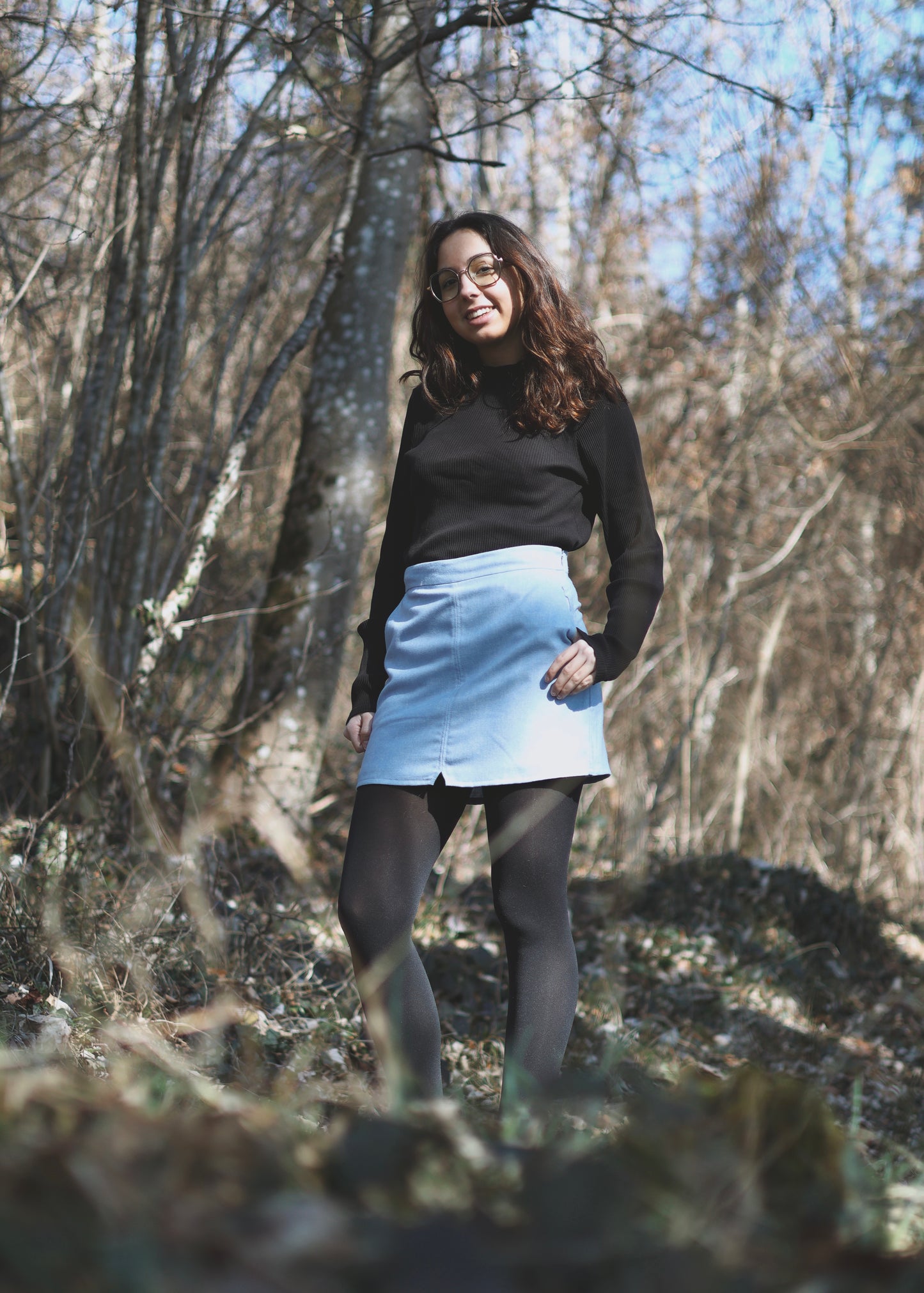 Jupe-short Amazona bleu - pièce unique