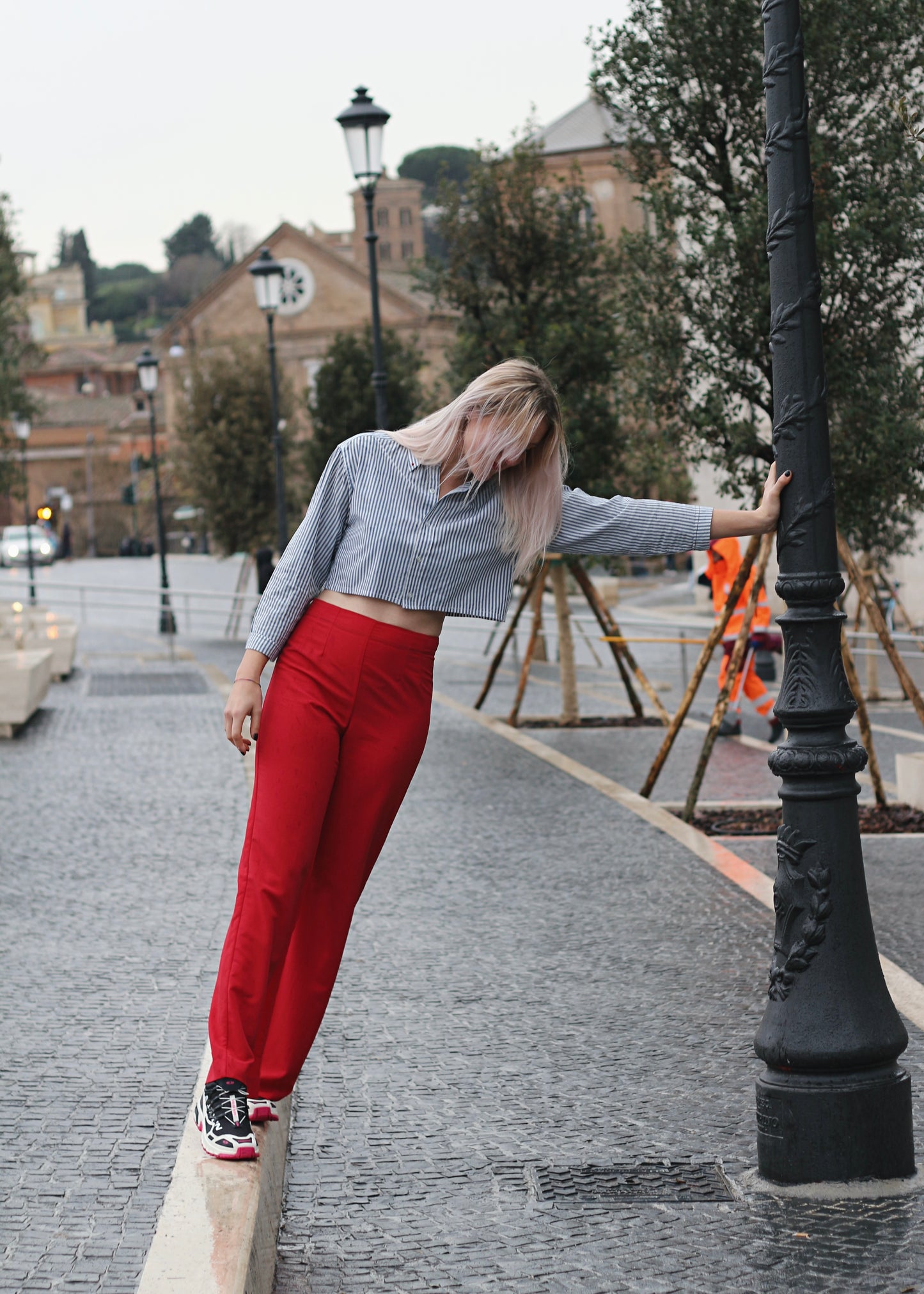 Pantalon Zinnia rouge
