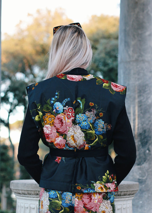 kimono fleuri, vue de dos