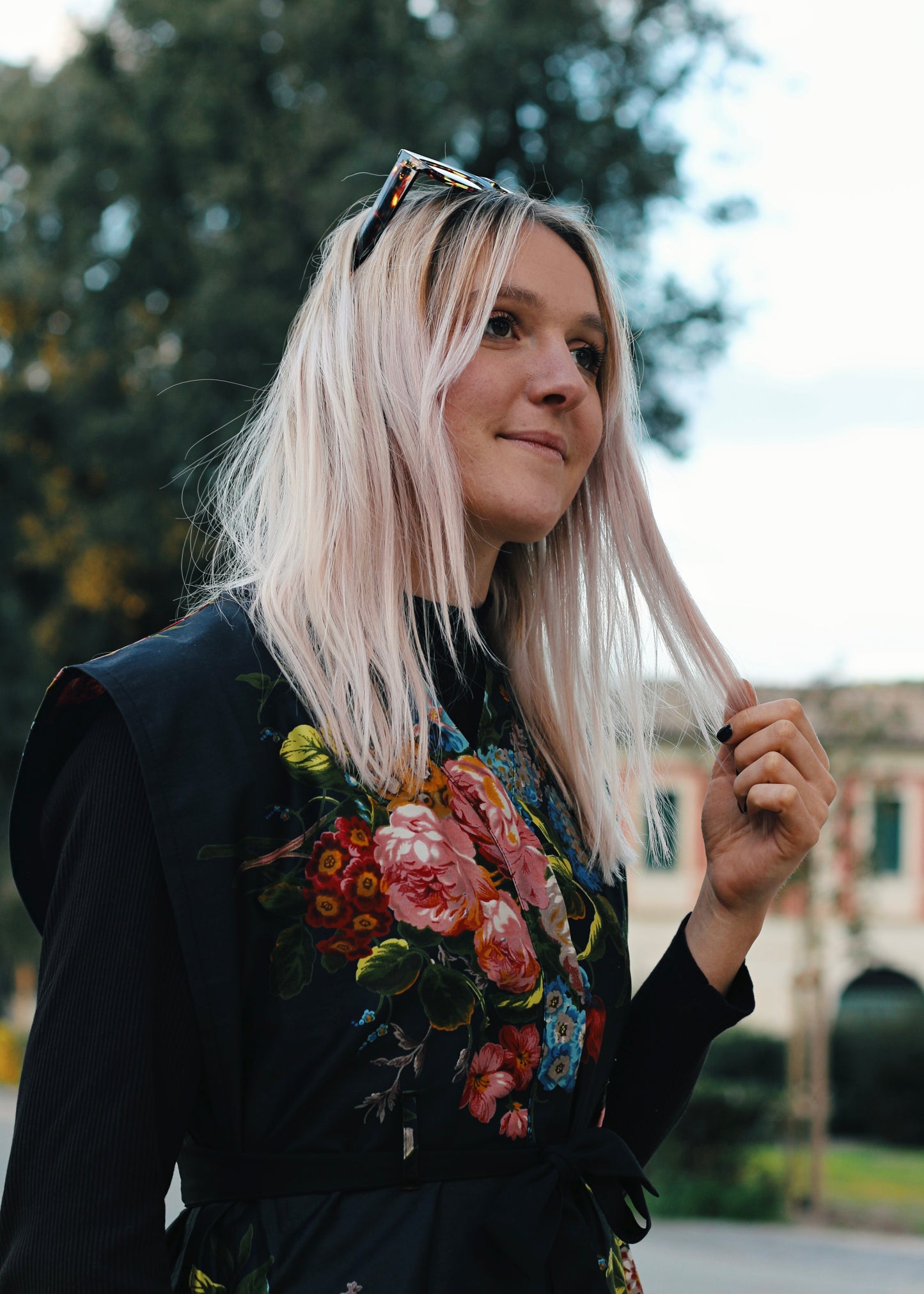kimono fleuri, zoom détails