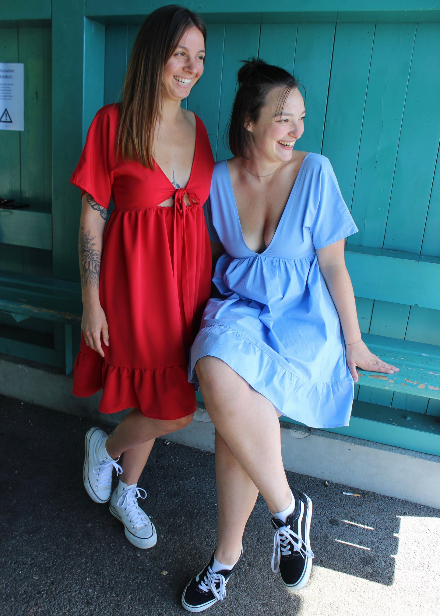Robes rouge et bleu, réversibles