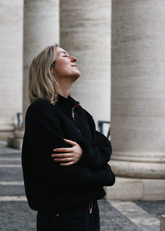 Sweat en Sherpa noir, cocooning