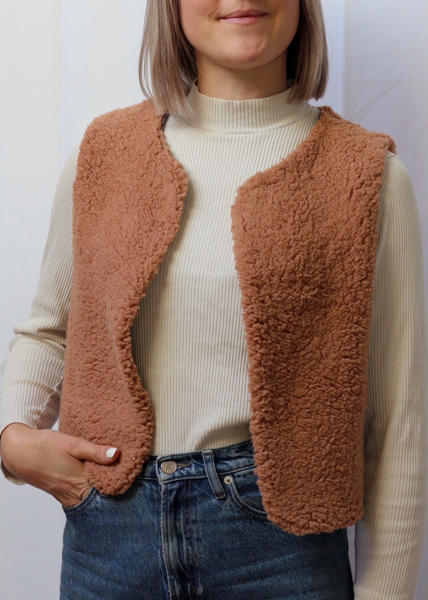 Gilet Alca marron glacé - pièce unique