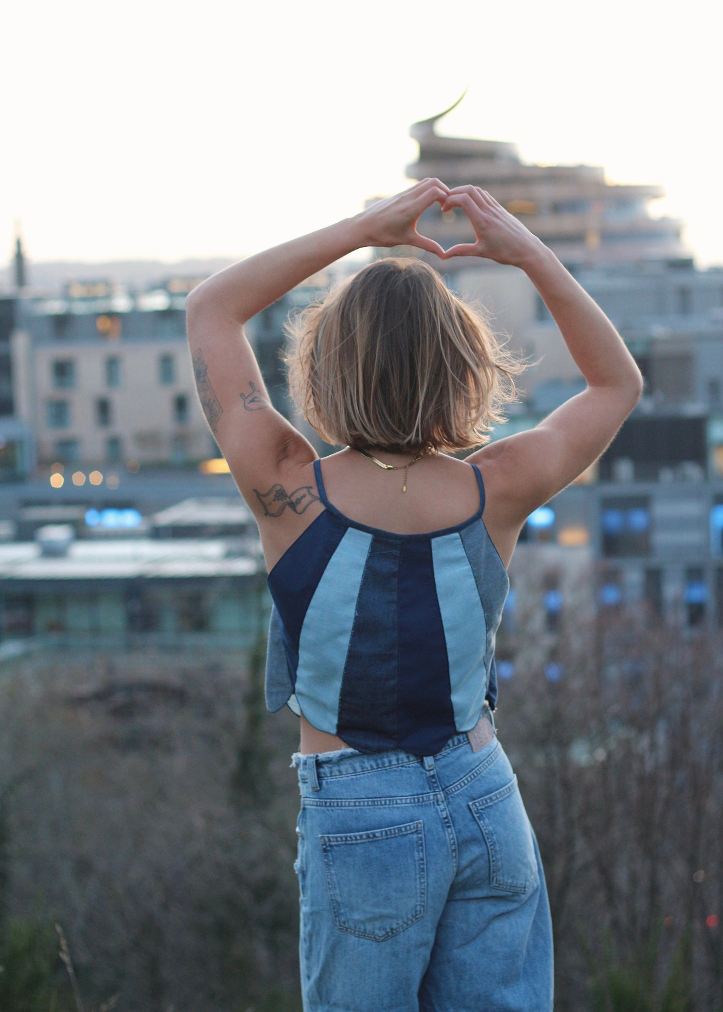 Haut Pâquerette bleu