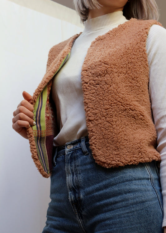 Gilet Alca marron glacé - pièce unique