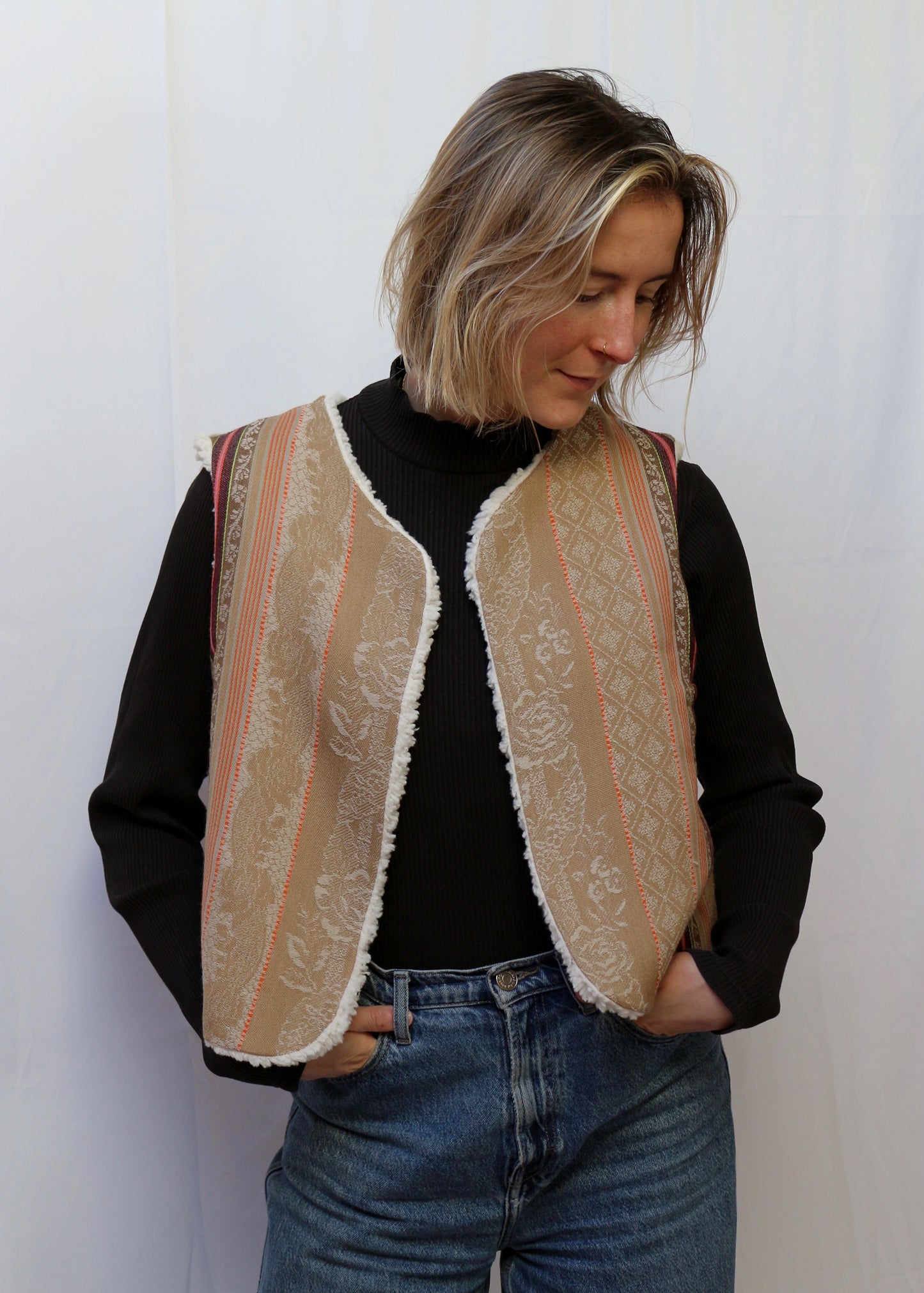 Gilet Alca écru - pièce unique