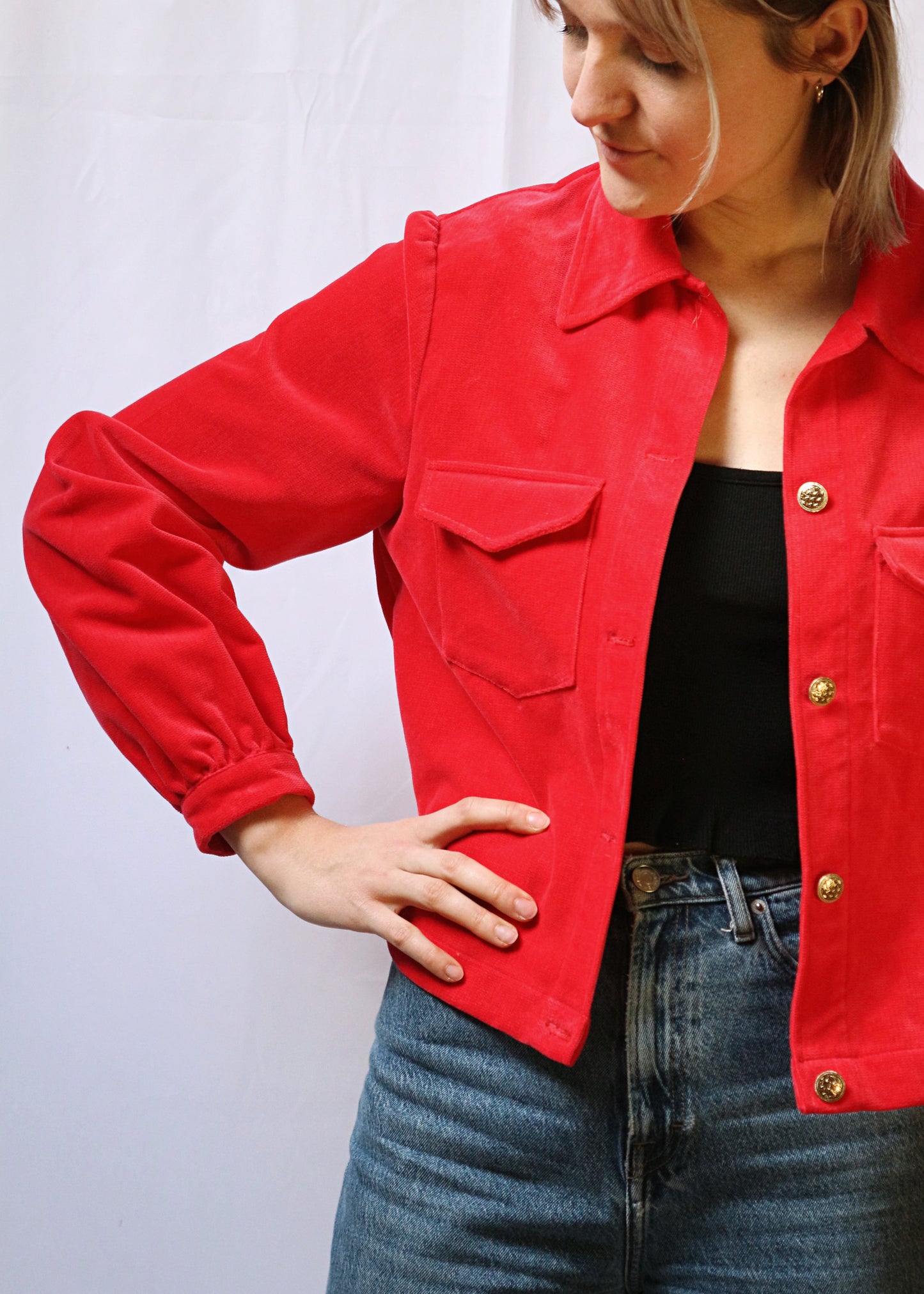 Veste Lys rouge - pièce unique