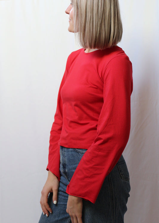 Haut Cara dos nu rouge