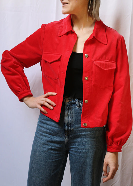 Veste Lys rouge - pièce unique