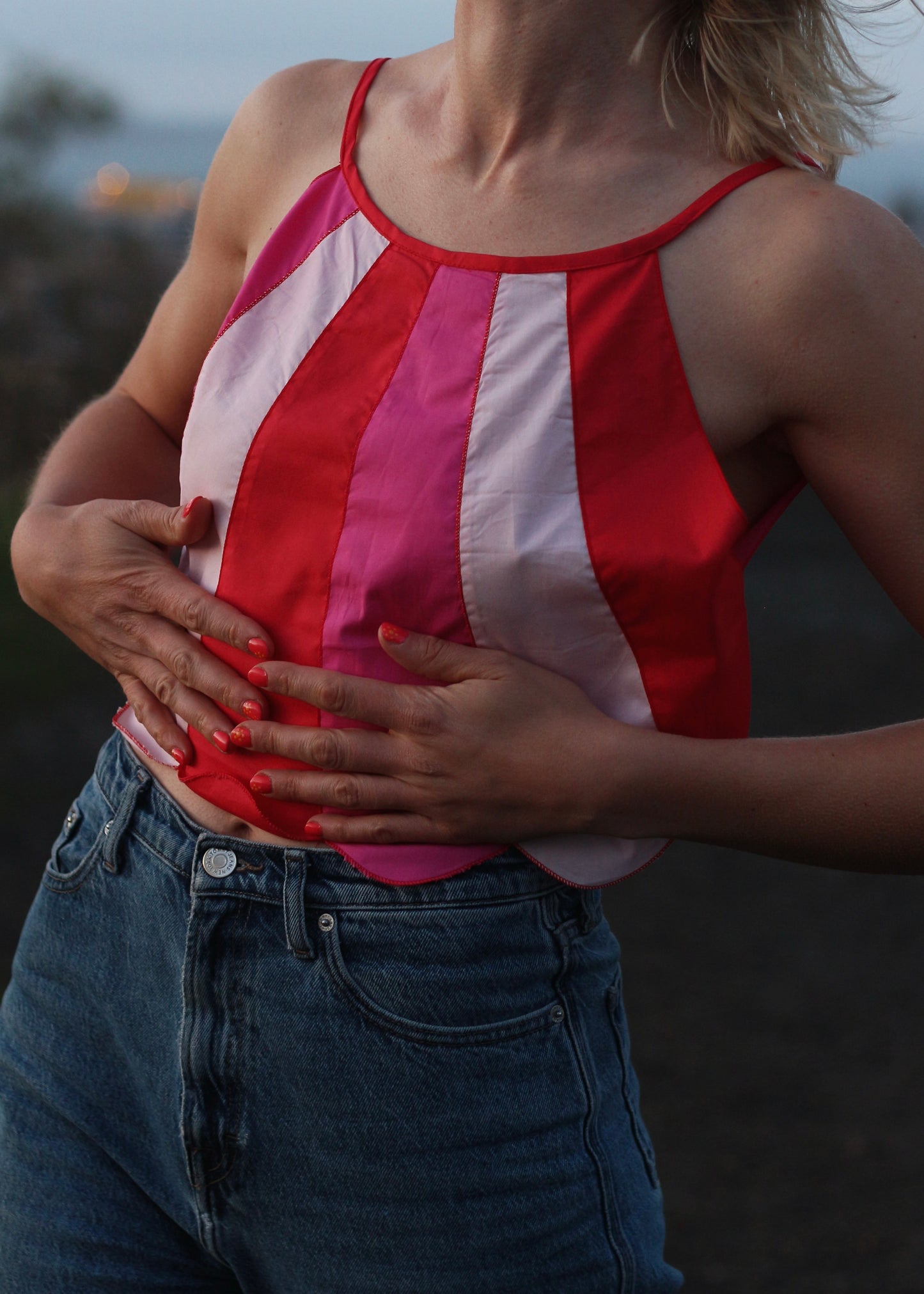 Haut Pâquerette rouge