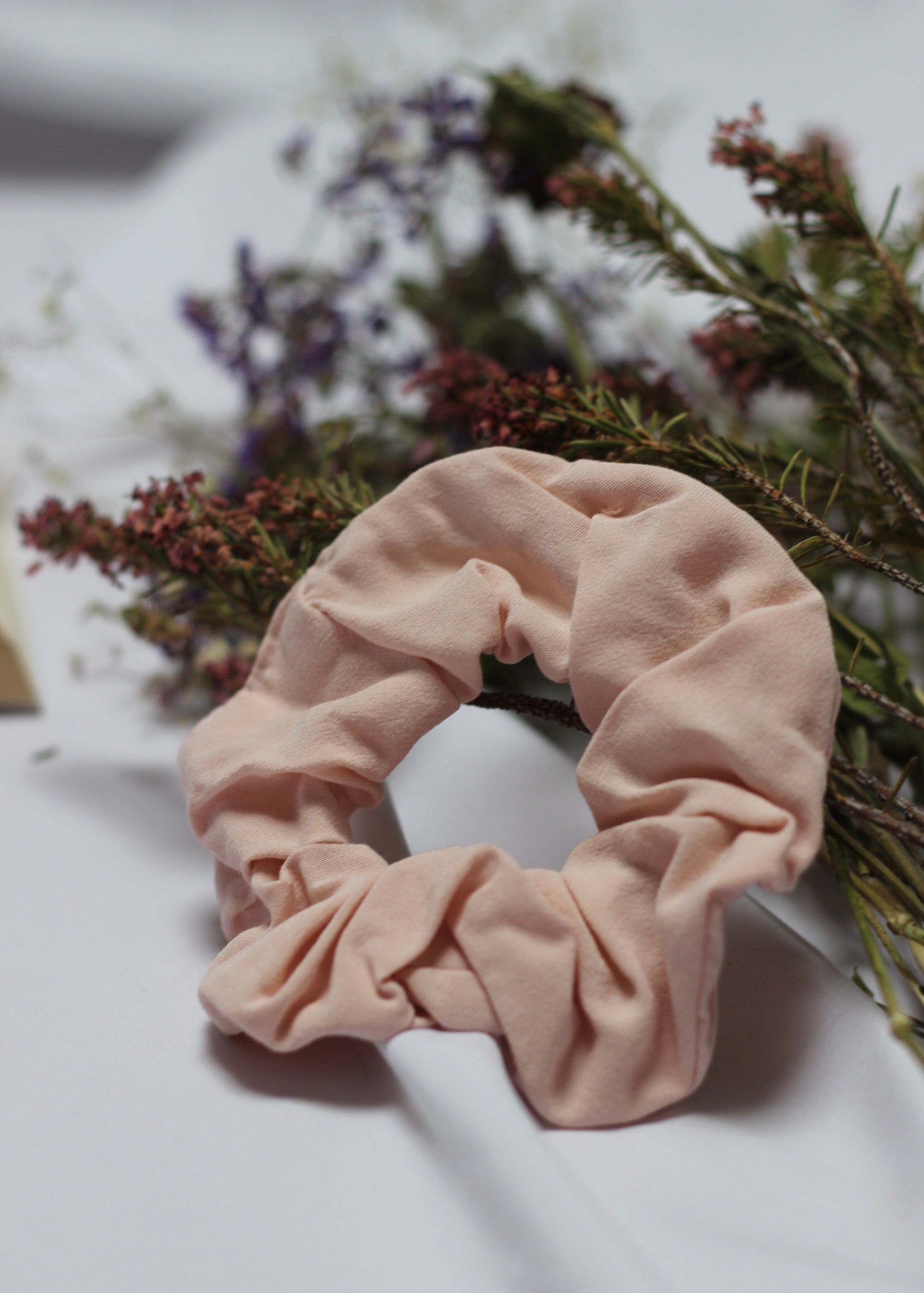 Chouchou scrunchie rose pâle